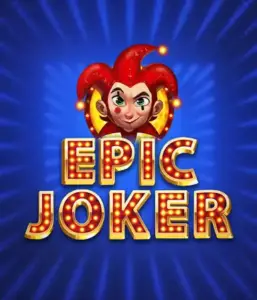 Experience the colorful world of the Epic Joker game by Relax Gaming, highlighting a playful joker with a vivid hairstyle against a luminous blue background. This image depicts the fun and excitement of classic slots, great for fans of classic casino aesthetics, offering a delightful adventure.