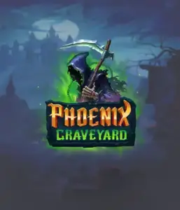 The eerie and atmospheric Phoenix Graveyard slot game interface by ELK Studios, featuring a mysterious graveyard setting. This image captures the slot's innovative expanding reels, coupled with its stunning symbols and supernatural theme. It vividly depicts the game's mythological story of resurrection, appealing for those fascinated by mythology.