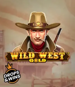  Encounter the rugged sheriff of "Wild West Gold," a thrilling slot game by Pragmatic Play. The visual features a confident sheriff with a sheriff’s badge, set against a dusty Old West town backdrop. The game's title is prominently displayed in a classic font, complementing the theme of adventure and law enforcement in the wild frontier. 